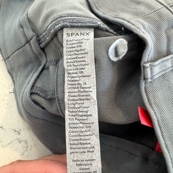 Spanx Stretch Twill Straight Leg Pant Hazy Blue Grey Sz XS Tall NWT - Picture 11 of 16